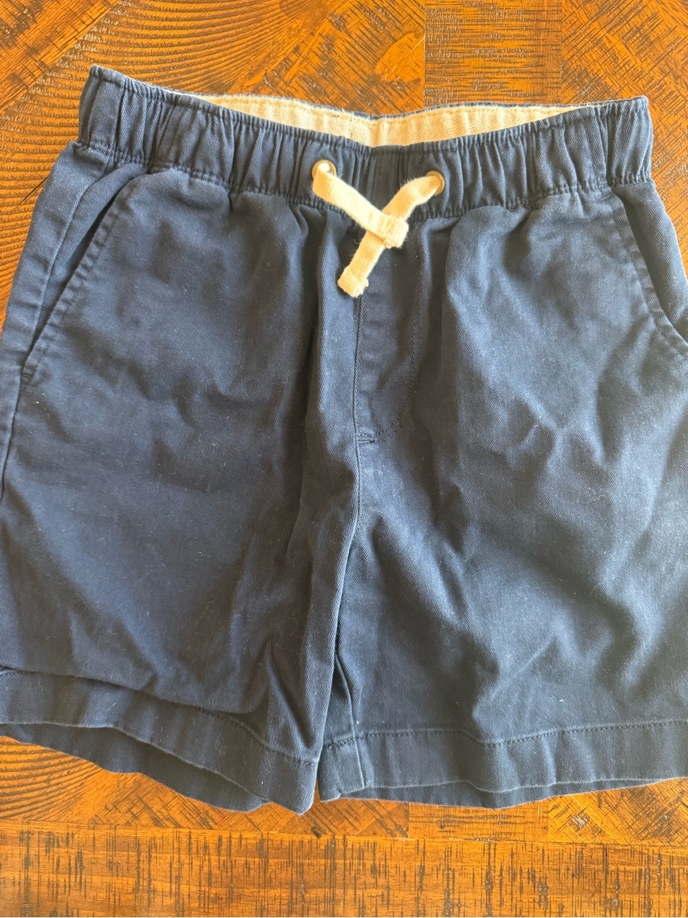 Crewcuts Navy Athletic Drawstring Shorts with Cream Tie